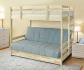 Кровать двухъярусная массив с диван-кроватью