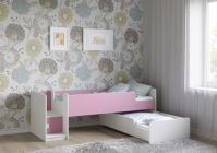 Детская выкатная кровать Легенда К302.41 х  Белый/розовый