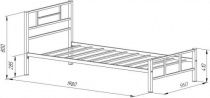 Металлическая кровать Кадис х 90*190 х серый