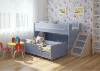 Двухъярусная кровать выкатная Легенда 23.4 х  Венге светлый-светлый голубой
