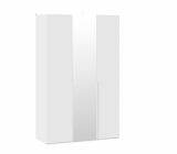 Порто Шкаф для одежды (580) с 2 глухими и 1 зеркальной дверями СМ-393.07.112 х  Белый/Белый