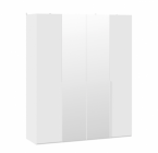 Порто Шкаф для одежды (580) с 2 глухими и 2 зеркальными дверями СМ-393.07.108 х  Белый/Белый