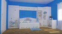 Детская комната  KIDS МДФ Мишки Голубые MyMilly